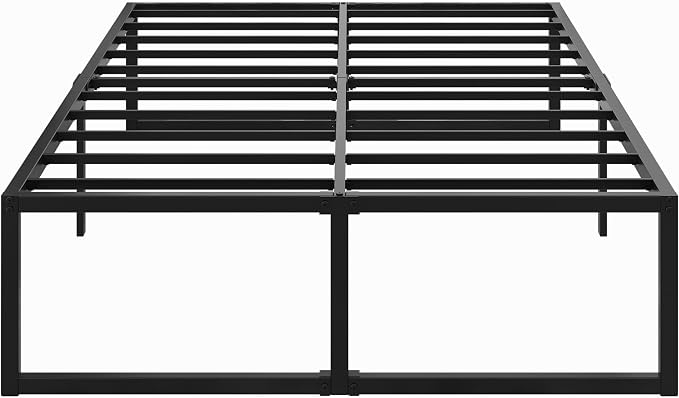 Lutown-Teen 18 Inch California King Bed Frames Sturdy Mattress Foundation, Heavy Duty Metal Cal King Platform with Steel Slats Support No Box Spring Needed, Noise Free, Easy Assembly, Black