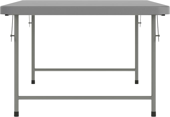 Flash Furniture Paige 4.93' Classroom Activity Table for School and Home, Heavy-Duty Rectangular Plastic Activity Table for Kids, Granite Gray