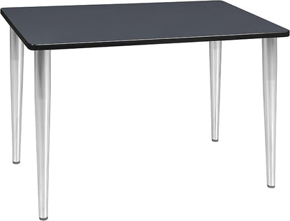 Romig Arco 42 x 24 in. Training Seminar Table- Grey Top, Chrome Tapered Legs