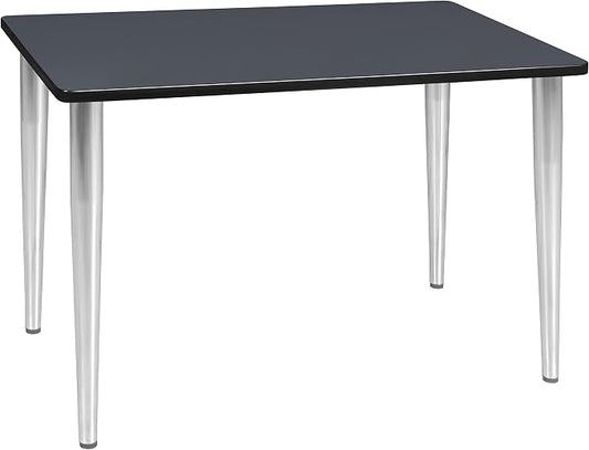 Romig Arco 42 x 24 in. Training Seminar Table- Grey Top, Chrome Tapered Legs