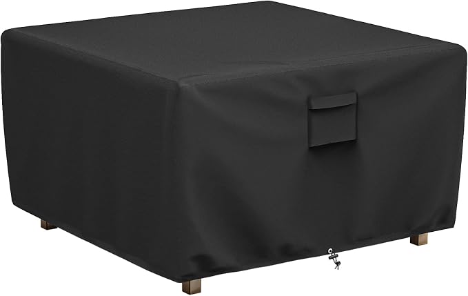 SHINESTAR Fire Pit Cover Square, Fits for 41-44 Inch Fire Pit Table, 600D Heavy Duty Fabric, Waterproof and Windproof, 44 x 44 x 24 Inches, Black