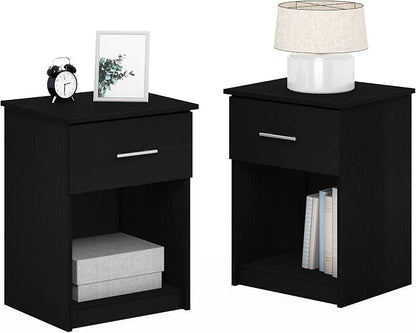 Furinno Tidur Nightstand, 2-Pack, Americano