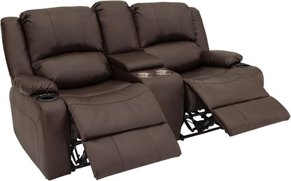 RecPro Charles 70" Powered Double RV Wall Hugger Recliner Sofa | Loveseat | RV Furniture with Upgraded 2023 Fabric (Chestnut)