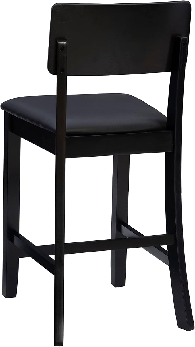 Linon Home Dcor Linon Torino Contemporary Counter Stool, 17"w x 20"d x 37"h, Black