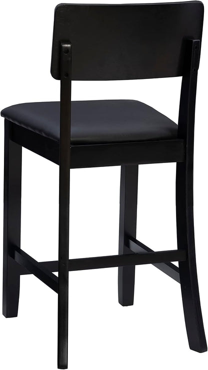 Linon Home Dcor Linon Torino Contemporary Counter Stool, 17"w x 20"d x 37"h, Black