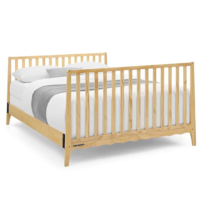 Delta Children Lulu 5-in-1 Convertible Crib, Converts to Toddler Bed, Daybed, Sofa & Full-Size Bed, Greenguard Gold Certified, Fits Standard Crib Mattress, 3 Mattress Heights for Baby, Natural