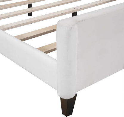 Ball & Cast Full Size Daybed, Velvet Upholstered Day Bed Frame with Button Tufted Backrest,Modern Sofa Bed for Living Room, Bedroom,Guest Room,No Box Spring Needed,Beige