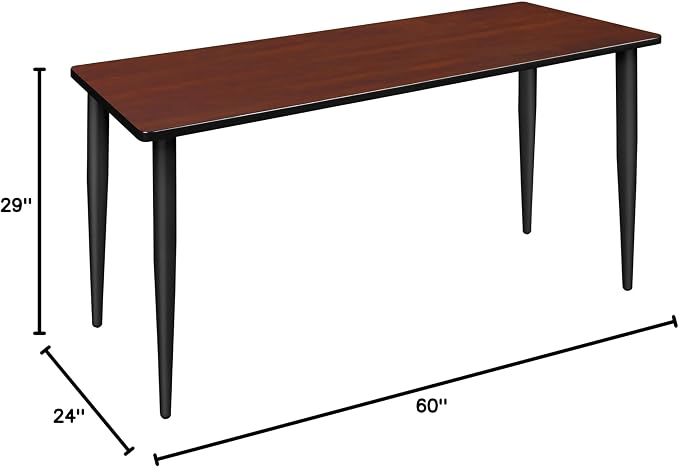 Romig Arco 60 x 24 in. Training Seminar Table- Cherry Top, Black Tapered Legs