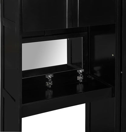 Ball & Cast Murphy Bed Queen Bed Frame with Headboard,Hideaway Bedframe w/Vanity and Cabinets,Wood Wall Cabinet,Slat Support,can be Folded,No Box Spring Needed,for Small Room,Espresso