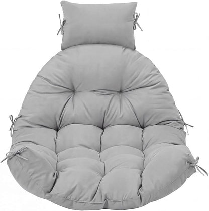 Tudomro Light Gray Waterproof Egg Chair Cushion with Pillow Filling 2.58 kg Replacement Rocking Wicker Chair Cushion 48" x 32" High Back Hanging Swing Hammock Pad Thicken for Outdoor Patio Garden