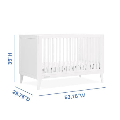 Delta Children Ollie 4-in-1 Convertible Crib - Greenguard Gold Certified, Bianca White