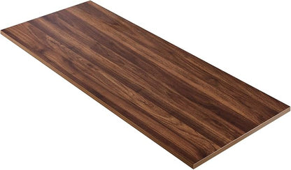 Kaboon Universal Tabletop 60"x18", Solid One-Piece Melamine Table Top, Double L-Desk Floating Desk DIY, Home and Office,Dark Walnut