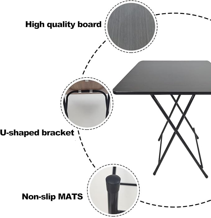 YOXIER Foldable Desk,Home Office Desks,Household Portable Small Dining Table,Multifunction Portable Computer Desk for Storing Items at Home & in The Office, Essential for Gatherings & Office Work Bla