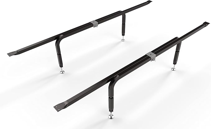 Bed Slats Center Support System | Adjustable Length & Height Tubular Steel with 4 Legs | Fits Full, Queen, King & California King Bed Frames
