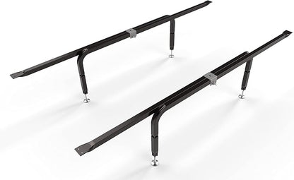 Bed Slats Center Support System | Adjustable Length & Height Tubular Steel with 4 Legs | Fits Full, Queen, King & California King Bed Frames