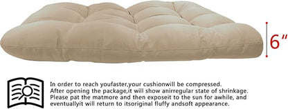 Enipate Outdoor Hanging Egg Chair Cushion, Water-Resistant Tufted Swing Basket Chairs Cushion Pads with Headrest Pillow