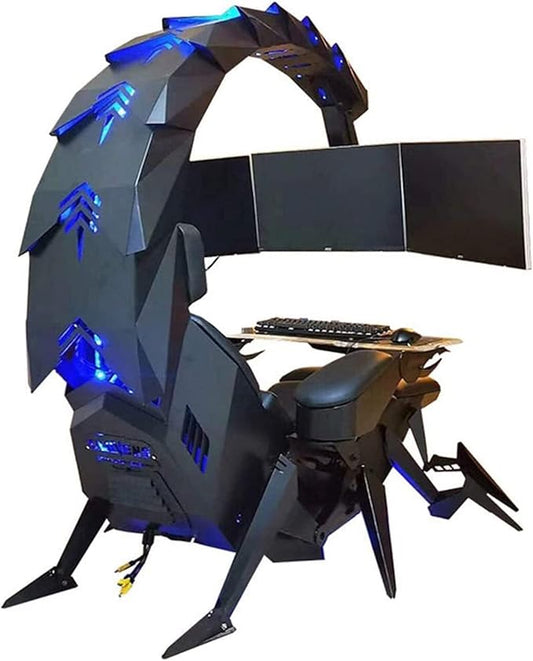 Multi -Screen Encoding Cabin Workstation Office Cockpit Gaming Station Video Gaming Chair Computer Table