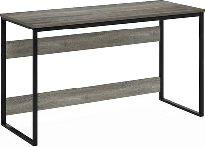 Furinno Moretti Computer Desk, Gaming Desk with Metal Frame, Office Desk, 52" Width, for Home Office, Gaming, Study, Grey Oak