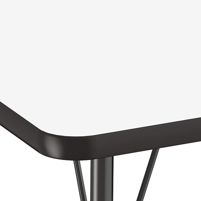 FDP Dry-Erase Rectangle Activity School and Office Table (30 x 60 inch), Standard Legs with Swivel Glides, Adjustable Height 19-30 inches; Quick Ship Single Box - Whiteboard Top and Black Edge