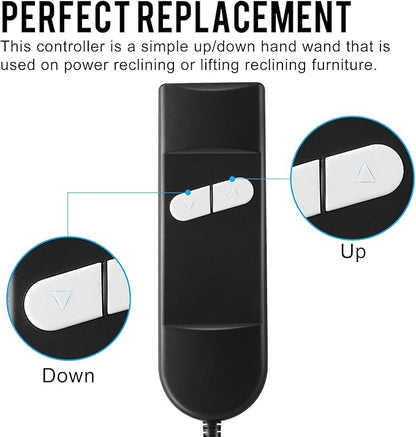 Enmja Lift Chair or Power Recliner Hand Control, 2 Button 5 pin Universal Lift Chair Remote Replacement for Okin Lazboy Action Limoss Pride Catnapper