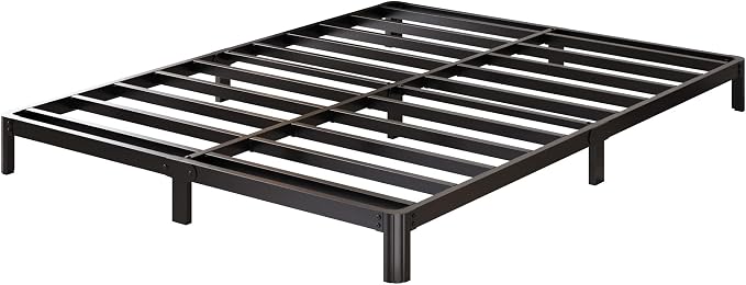 Lutown-Teen 5 Inch Low King Bed Frame with Rounded Corner Legs, 2000 LBS Heavy Duty Metal King Size Platform Bed Frame No Box Spring Needed, Noise Free, Easy Assembly, Black