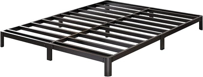 Lutown-Teen 5 Inch Low Full Size Bed Frame with Rounded Corner Legs, 200 LBS Heavy Duty Metal Full Platform Bed Frame No Box Spring Needed, Noise Free, Easy Assembly, Black