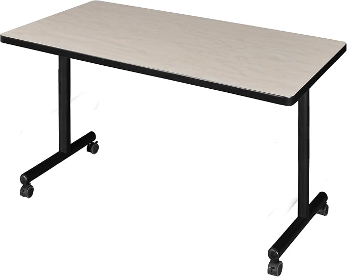 Romig Axis-Pro 42 x 30 in. Mobile T-Base Training Seminar Table- Maple