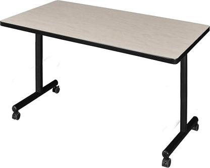 Romig Axis-Pro 42 x 30 in. Mobile T-Base Training Seminar Table- Maple
