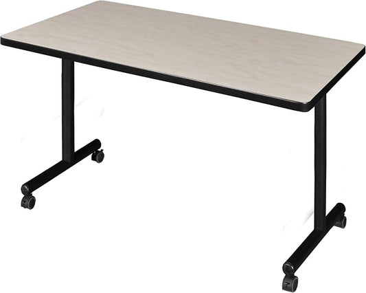 Romig Axis-Pro 42 x 30 in. Mobile T-Base Training Seminar Table- Maple