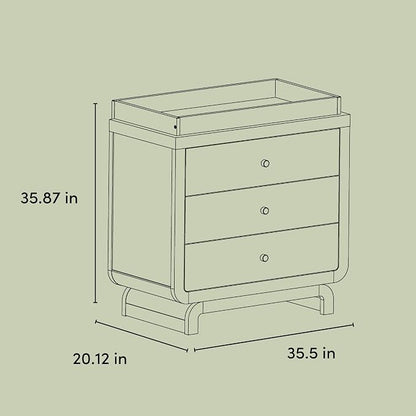 Storkcraft Santorini 3 Drawer Chest with Changing Topper (Hazelnut) – GREENGUARD Gold Certified, Award-Winning Premium Wood Dresser for Baby & Kids Bedroom with Interlocking Drawer System