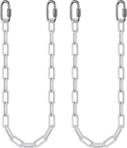 2Pcs 40" Heavy Duty Hanging Chain with Carabiners Swing Chain Extension with Hooks Hammock Chains Extender 1000 LBs Capacity White Coated Chains for Hanging Chair, Hammock Stand, Egg Chairs