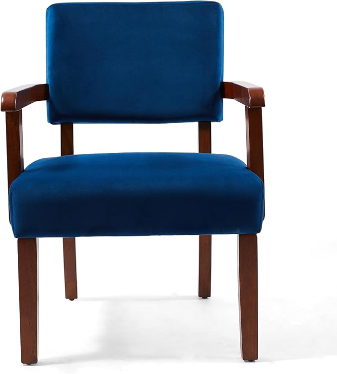 FAGAGA Accent Chair Set of 2 with Table, Living Room Chairs with Velvet Soft Seat & Armrests for Living Room Bedroom Reading Room Waiting Room (Velvet Navy)