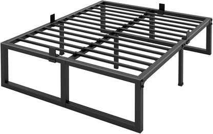 Yitong Angel 18 Inch Queen Bed Frame,3500 lbs Heavy Duty Metal Platform, Steel Slats Support/No Box Spring Needed/Noise Free/Non-Slip/Easy Assembly