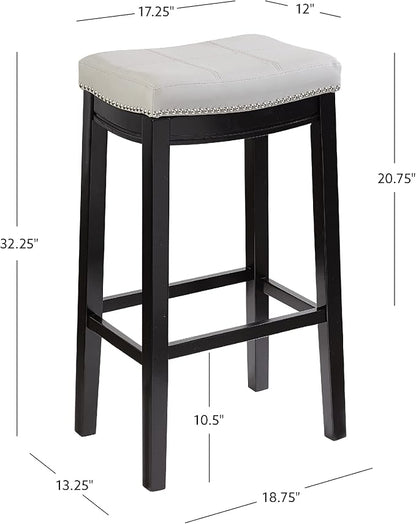 Linon Home Décor Kingston Gray Bar Stool, Black