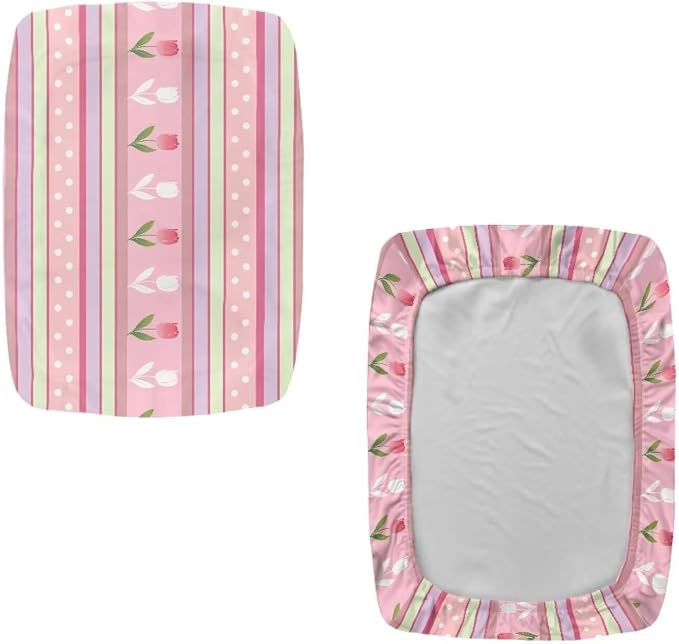 Easter Tulip Bar Stool Covers Rectangle Set of 2 Stretch Barstool Seat Covers Bar Stool Chair Covers Rectangle Removable Bar Stool Seat Covers Bench Covers Slipcover Vanity Chair Cover Pink