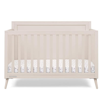 Delta Children Lola 6-in-1 Convertible Crib - Converts from Baby Crib to Toddler Bed, Daybed, Sofa Bed and Full-Size Bed with and Without Footboard, Fits Standard Full-Size Crib Mattress, Soft Beige