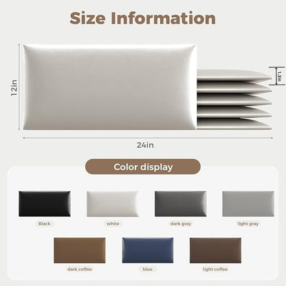 Light Purple Faux Leather Peel and Stick Headboard Kit - 6-Panel Wall Mount Bed Backboard for Queen/King Size Beds, 24"x12" Removable Panels (Easy Installation)