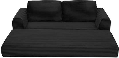 82-Inch Foldable Loveseat Boneless Cloud Couch, Modern Compressed Foam Daybed Floor Mattress Sleeper Sofa, 2-in-1 Boneless Convertible Sofa in a Box,No Assembly Required