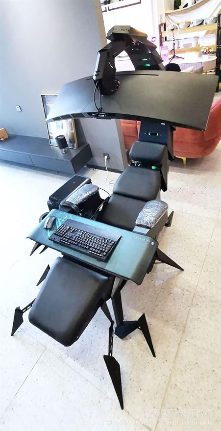 Multi -Screen Encoding Cabin Workstation Office Cockpit Gaming Station Video Gaming Chair Computer Table
