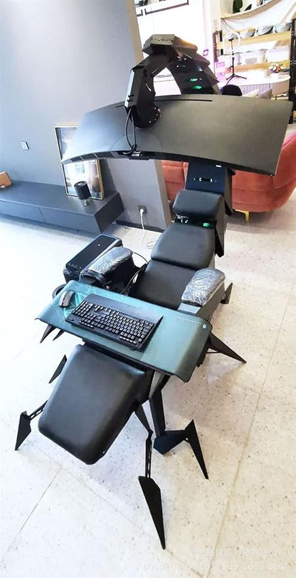 Multi -Screen Encoding Cabin Workstation Office Cockpit Gaming Station Video Gaming Chair Computer Table
