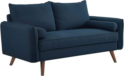 Modway Revive Contemporary Modern Fabric Upholstered Loveseat In Azure