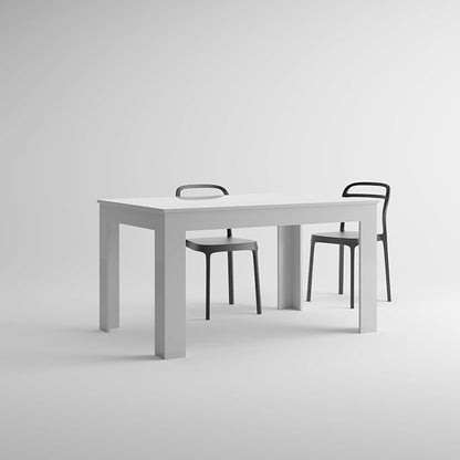 Mobili Fiver, Easy, Extendable Dining Table, 55.1(86.6) x35.4 in, High Gloss White, for 6-8 People, Expandable Dining Table for Kitchen, Italian Furniture