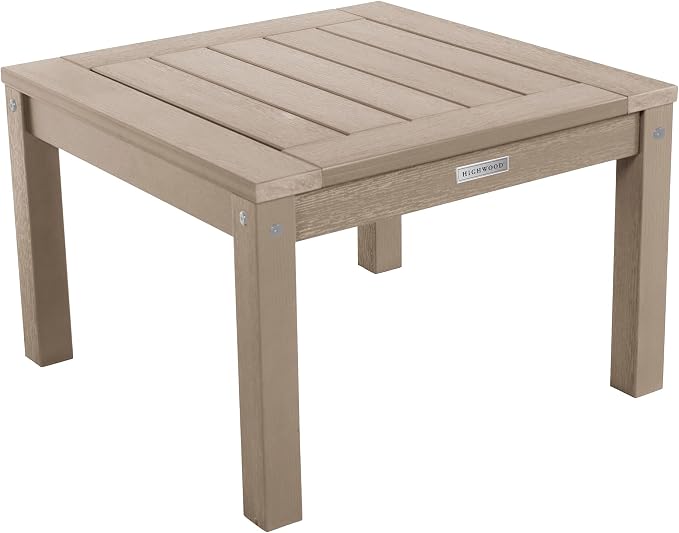Highwood AD-KITCHGL2-WBR 2 Lehigh Garden Chairs with 1 Square Side Table 3-Piece Set, Woodland Brown