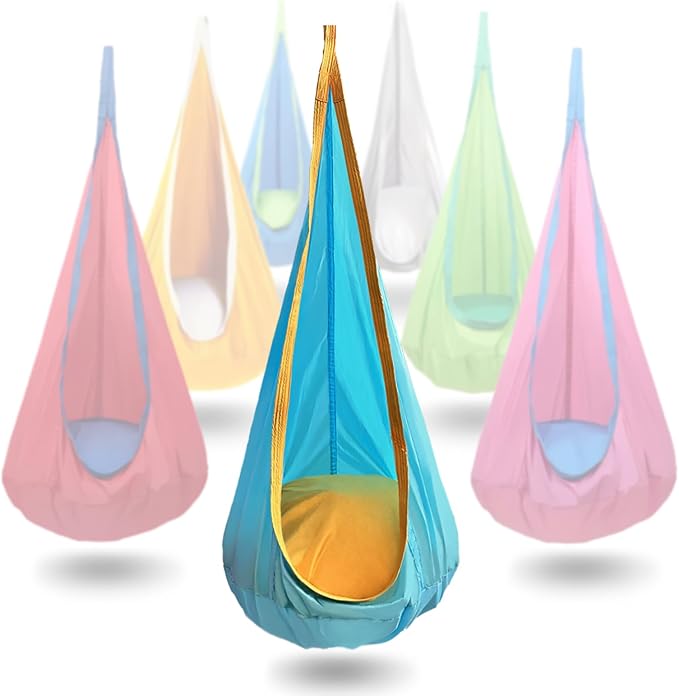 Kids Swing Seat Hammock Chair Indoor Outdoor Hanging Chair for Children,Soft & Safe with High Weight Capacity, Easy Install Perfect for Bedroom, Garden, Playroom