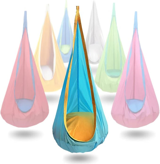 Kids Swing Seat Hammock Chair Indoor Outdoor Hanging Chair for Children,Soft & Safe with High Weight Capacity, Easy Install Perfect for Bedroom, Garden, Playroom