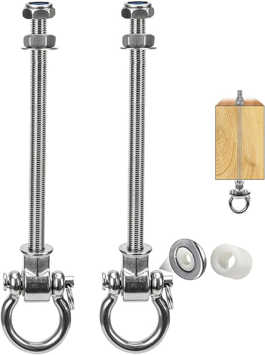 2-Pack Heavy Duty Swing Hangers with Bearings- 304 Stainless Steel Swing Set Brackets, 1500LB Capacity for Porch Swings, Hanging Chairs, Punching Bags, Gym Equipment