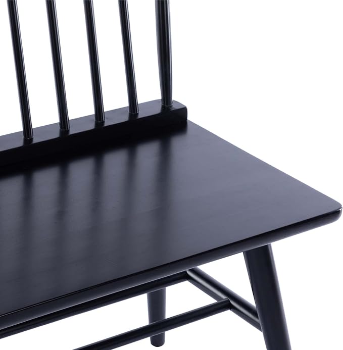 DUHOME Entryway Bench, Black Dining Bench with Spindle Back Farmhouse Wood Windsor Bench for Foyer Balcony Living Room, Black