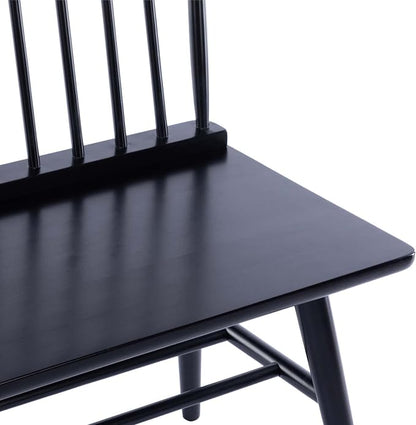 DUHOME Entryway Bench, Black Dining Bench with Spindle Back Farmhouse Wood Windsor Bench for Foyer Balcony Living Room, Black