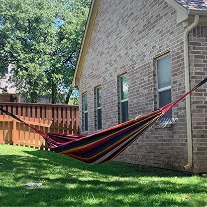 ANYOO Cotton Camping Hammock Portable with Tree Straps Holds 660lbs