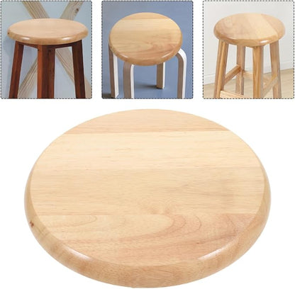 DOITOOL Solid Wood Bar Stool Seat Replacement 11.61 Inch Round Chair Seat Top for Home Office Barstools Seating Part